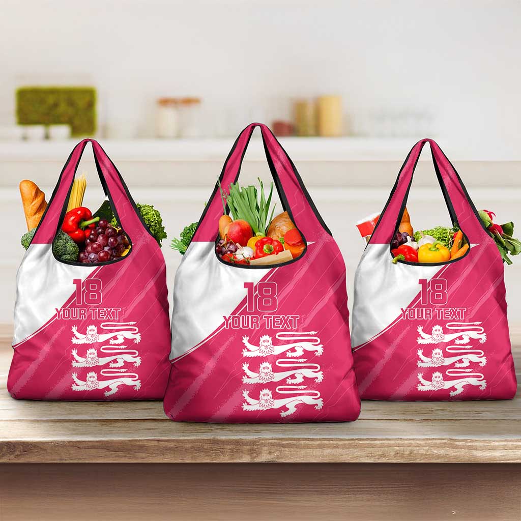 Custom Bailiwick of Jersey Cricket Grocery Bag Jer Lions Champion Pink Version - Wonder Print Shop