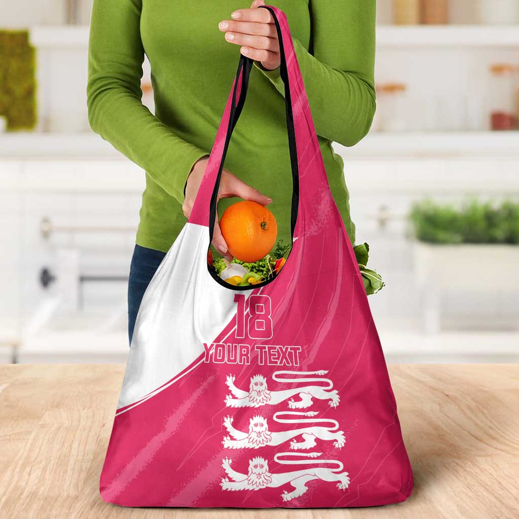 Custom Bailiwick of Jersey Cricket Grocery Bag Jer Lions Champion Pink Version - Wonder Print Shop