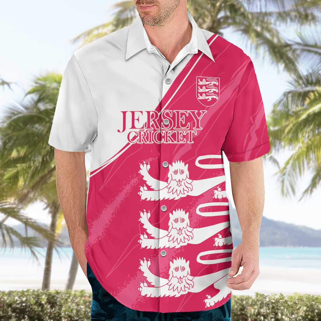 Custom Bailiwick of Jersey Cricket Hawaiian Shirt Jer Lions Champion Pink Version - Wonder Print Shop