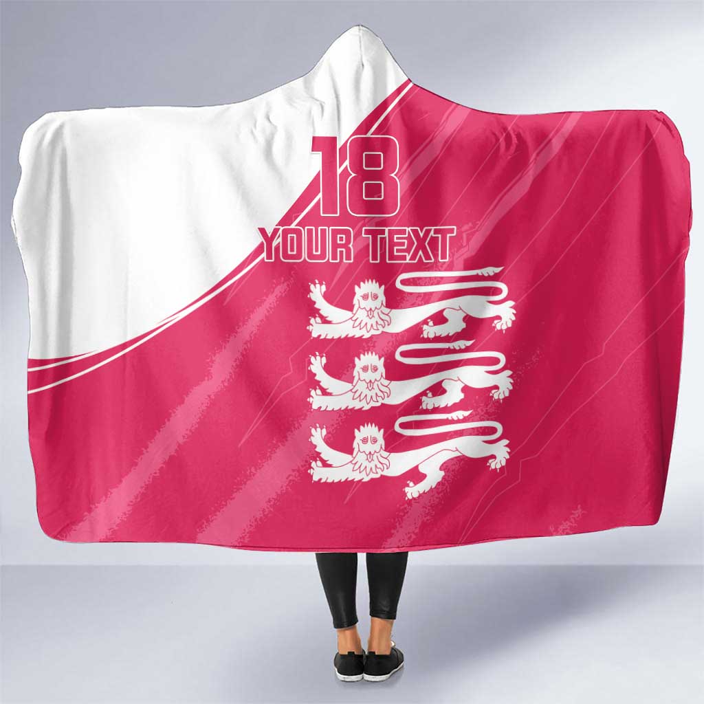 Custom Bailiwick of Jersey Cricket Hooded Blanket Jer Lions Champion Pink Version - Wonder Print Shop