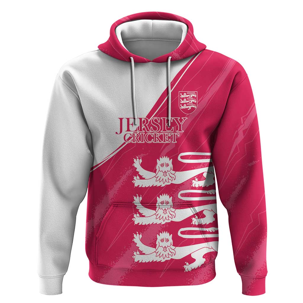 Custom Bailiwick of Jersey Cricket Hoodie Jer Lions Champion Pink Version - Wonder Print Shop