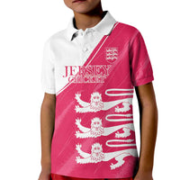 Custom Bailiwick of Jersey Cricket Kid Polo Shirt Jer Lions Champion Pink Version - Wonder Print Shop