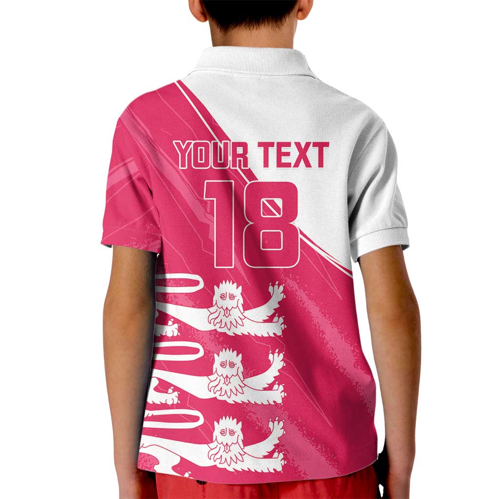 Custom Bailiwick of Jersey Cricket Kid Polo Shirt Jer Lions Champion Pink Version - Wonder Print Shop