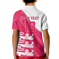 Custom Bailiwick of Jersey Cricket Kid Polo Shirt Jer Lions Champion Pink Version - Wonder Print Shop