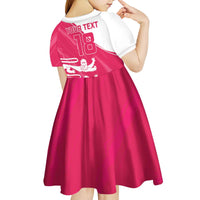 Custom Bailiwick of Jersey Cricket Kid Short Sleeve Dress Jer Lions Champion Pink Version - Wonder Print Shop