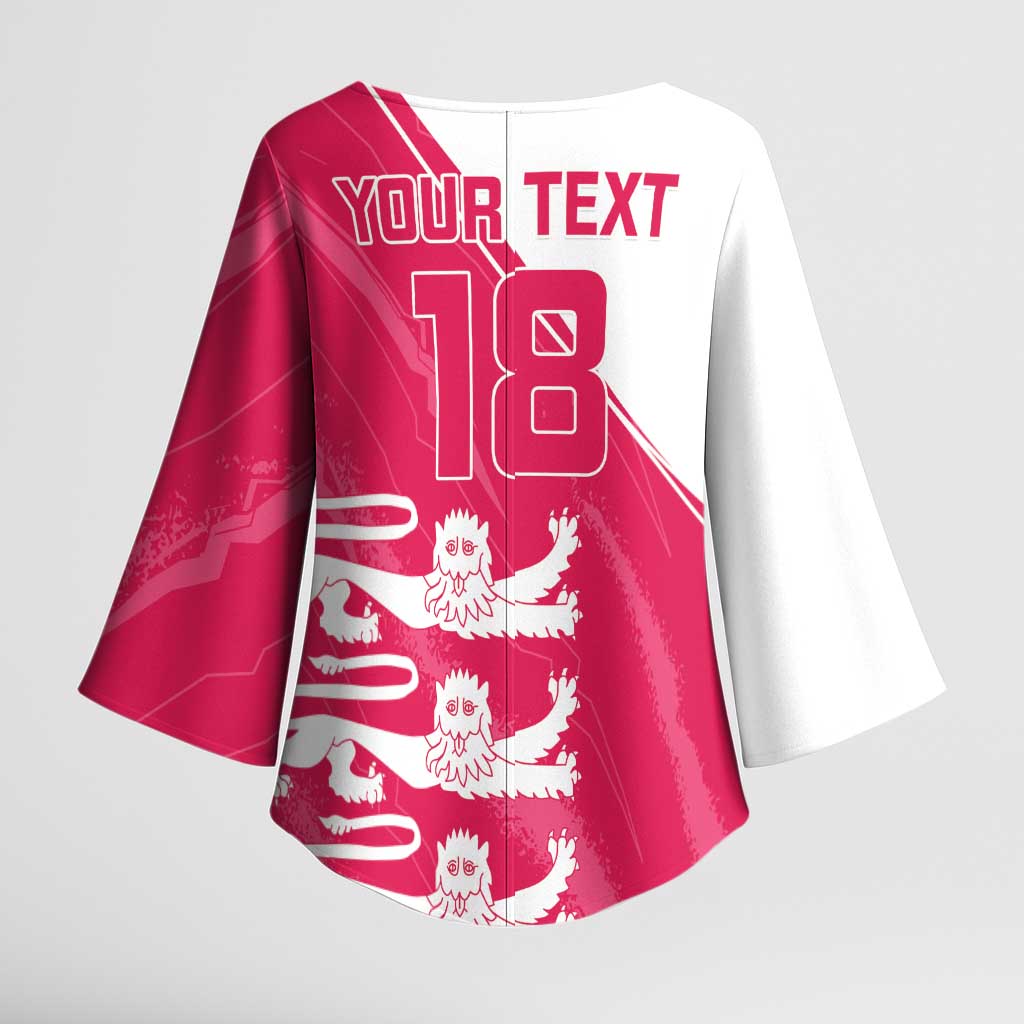 Custom Bailiwick of Jersey Cricket Kimono Sleeve Blouse Jer Lions Champion Pink Version - Wonder Print Shop