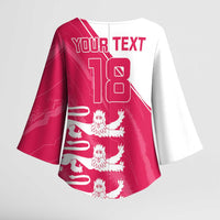 Custom Bailiwick of Jersey Cricket Kimono Sleeve Blouse Jer Lions Champion Pink Version - Wonder Print Shop