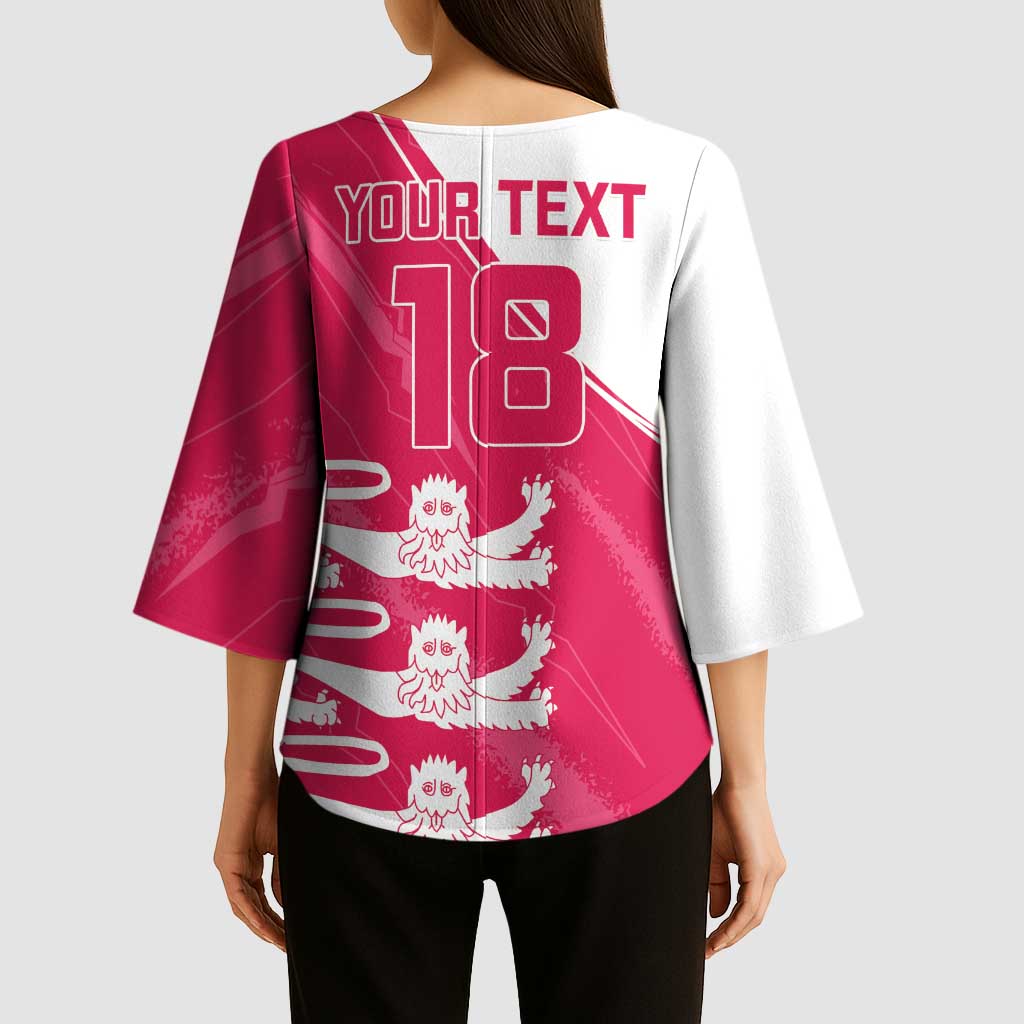 Custom Bailiwick of Jersey Cricket Kimono Sleeve Blouse Jer Lions Champion Pink Version - Wonder Print Shop