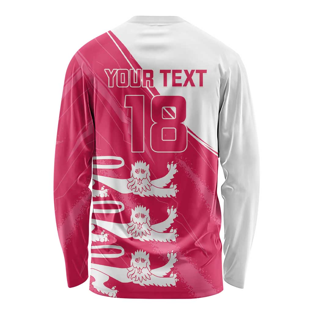 Custom Bailiwick of Jersey Cricket Long Sleeve Shirt Jer Lions Champion Pink Version - Wonder Print Shop