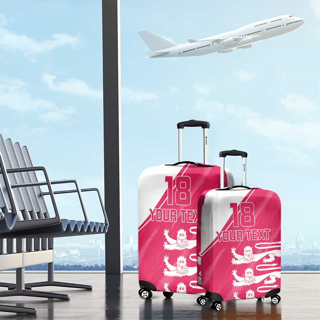 Custom Bailiwick of Jersey Cricket Luggage Cover Jer Lions Champion Pink Version - Wonder Print Shop