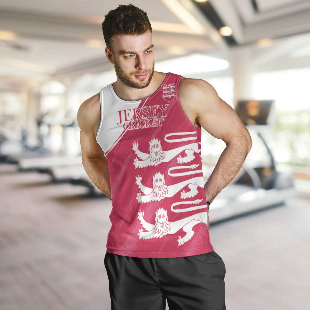 Custom Bailiwick of Jersey Cricket Men Tank Top Jer Lions Champion Pink Version - Wonder Print Shop