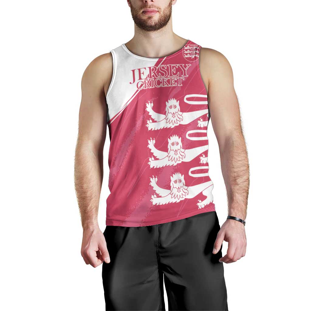 Custom Bailiwick of Jersey Cricket Men Tank Top Jer Lions Champion Pink Version - Wonder Print Shop