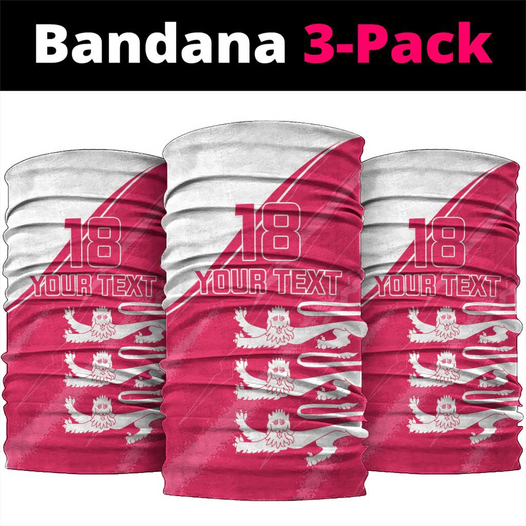Custom Bailiwick of Jersey Cricket Neck Gaiter Jer Lions Champion Pink Version - Wonder Print Shop