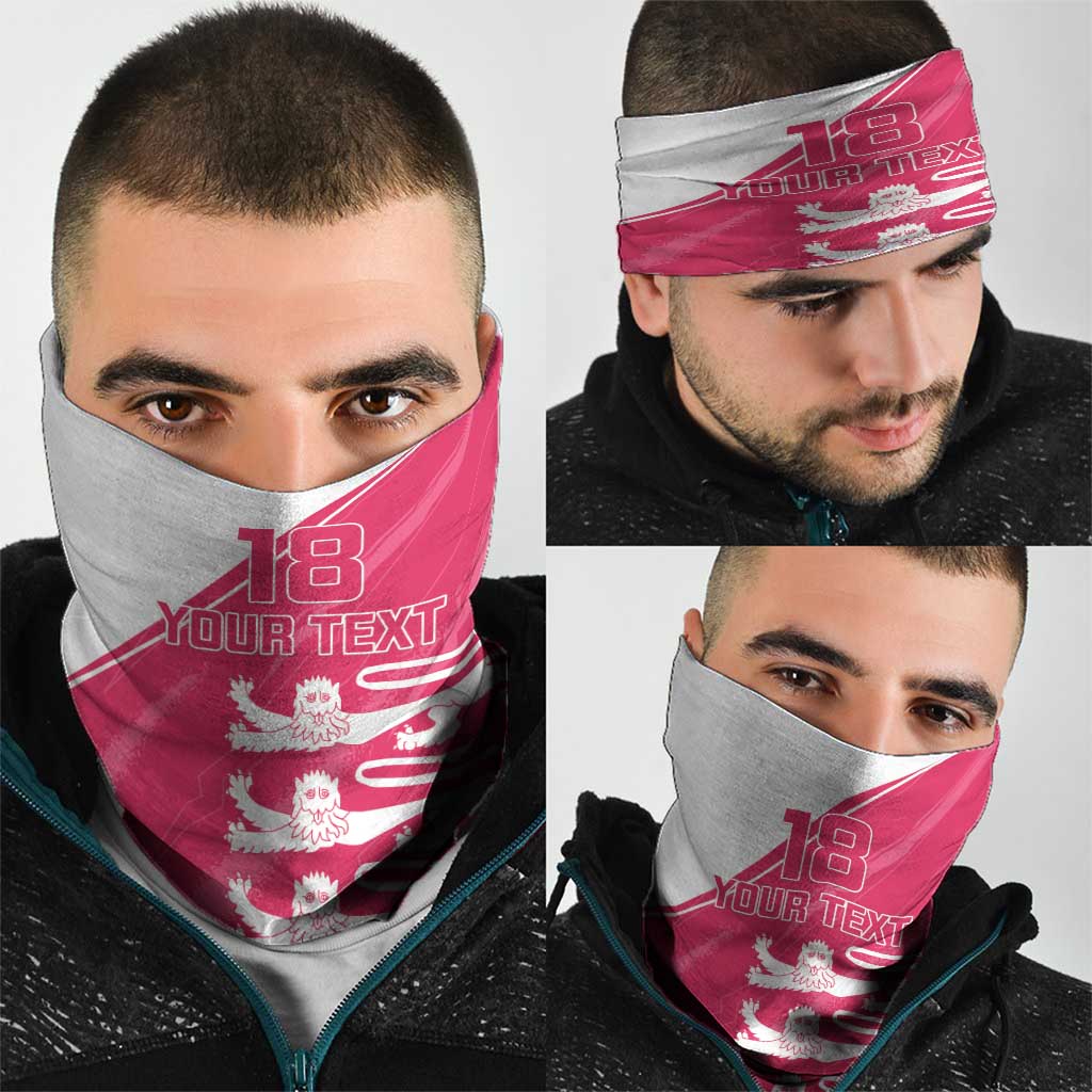 Custom Bailiwick of Jersey Cricket Neck Gaiter Jer Lions Champion Pink Version - Wonder Print Shop