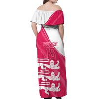 Custom Bailiwick of Jersey Cricket Off Shoulder Maxi Dress Jer Lions Champion Pink Version - Wonder Print Shop