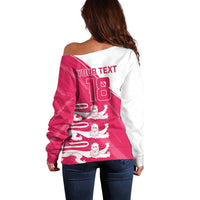 Custom Bailiwick of Jersey Cricket Off Shoulder Sweater Jer Lions Champion Pink Version - Wonder Print Shop