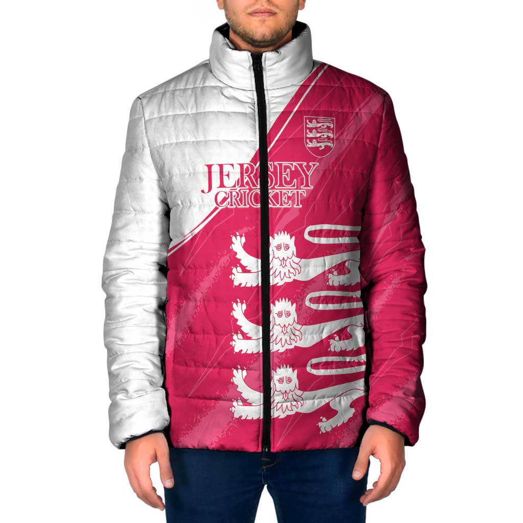 Custom Bailiwick of Jersey Cricket Padded Jacket Jer Lions Champion Pink Version - Wonder Print Shop