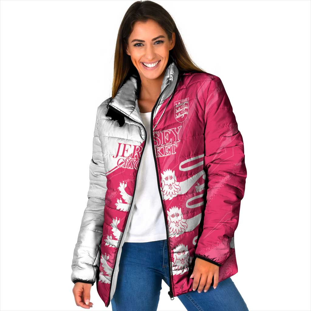 Custom Bailiwick of Jersey Cricket Padded Jacket Jer Lions Champion Pink Version - Wonder Print Shop