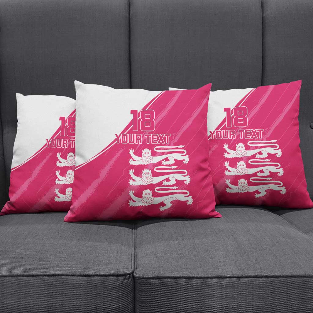 Custom Bailiwick of Jersey Cricket Pillow Cover Jer Lions Champion Pink Version - Wonder Print Shop