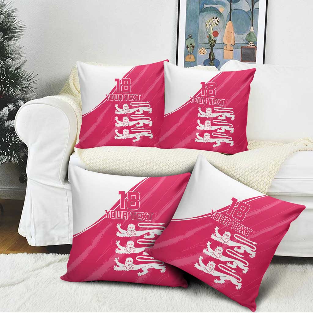 Custom Bailiwick of Jersey Cricket Pillow Cover Jer Lions Champion Pink Version - Wonder Print Shop