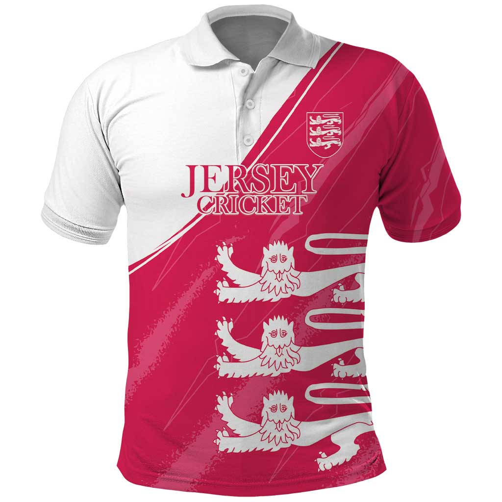 Custom Bailiwick of Jersey Cricket Polo Shirt Jer Lions Champion Pink Version - Wonder Print Shop