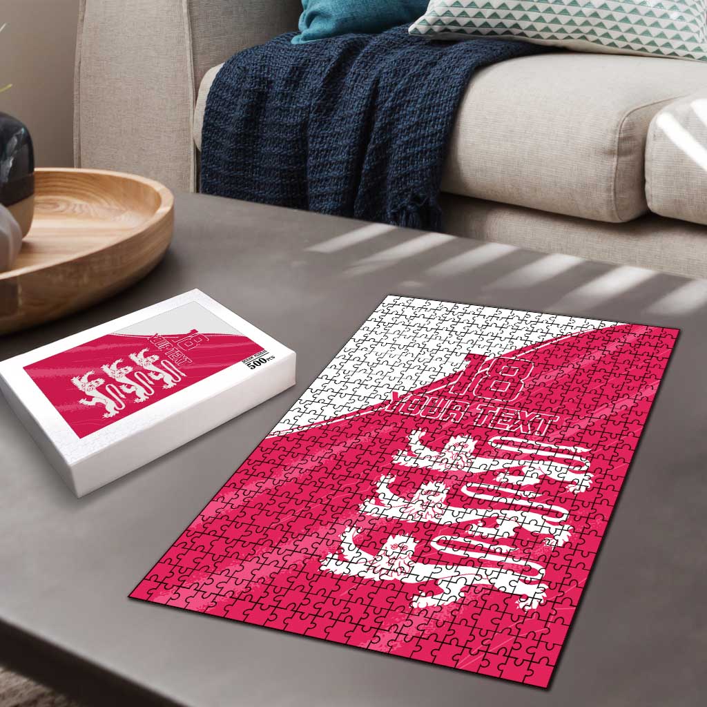 Custom Bailiwick of Jersey Cricket Puzzle Jer Lions Champion Pink Version - Wonder Print Shop