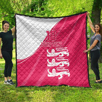 Custom Bailiwick of Jersey Cricket Quilt Jer Lions Champion Pink Version - Wonder Print Shop
