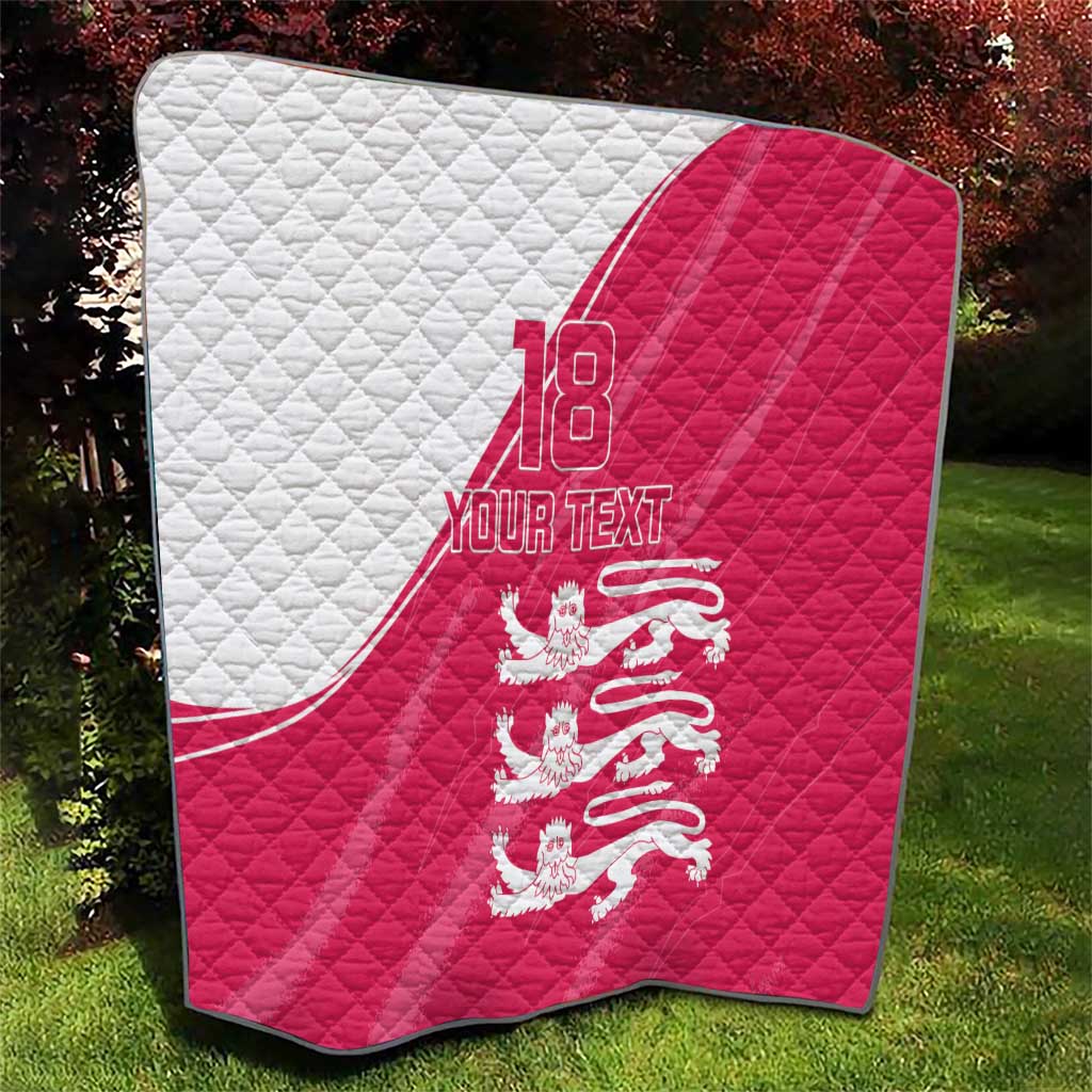 Custom Bailiwick of Jersey Cricket Quilt Jer Lions Champion Pink Version - Wonder Print Shop