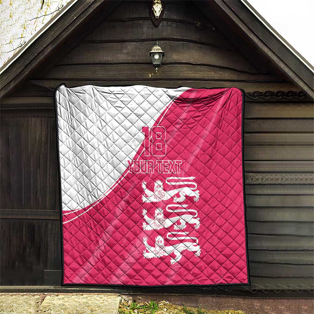 Custom Bailiwick of Jersey Cricket Quilt Jer Lions Champion Pink Version - Wonder Print Shop