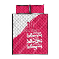 Custom Bailiwick of Jersey Cricket Quilt Bed Set Jer Lions Champion Pink Version - Wonder Print Shop