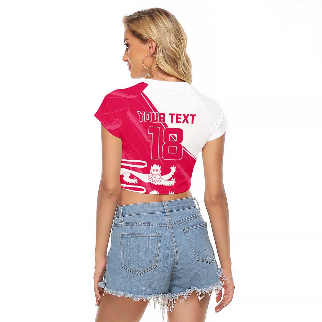 Custom Bailiwick of Jersey Cricket Raglan Cropped T Shirt Jer Lions Champion Pink Version - Wonder Print Shop