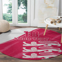 Custom Bailiwick of Jersey Cricket Round Carpet Jer Lions Champion Pink Version - Wonder Print Shop