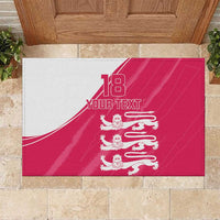 Custom Bailiwick of Jersey Cricket Rubber Doormat Jer Lions Champion Pink Version - Wonder Print Shop
