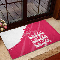 Custom Bailiwick of Jersey Cricket Rubber Doormat Jer Lions Champion Pink Version - Wonder Print Shop