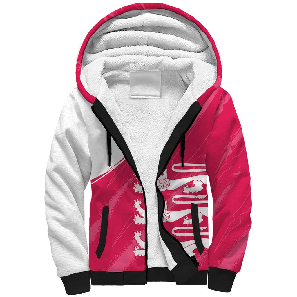 Custom Bailiwick of Jersey Cricket Sherpa Hoodie Jer Lions Champion Pink Version - Wonder Print Shop