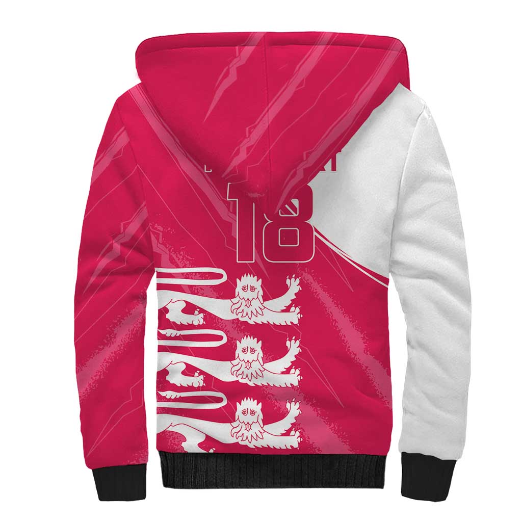 Custom Bailiwick of Jersey Cricket Sherpa Hoodie Jer Lions Champion Pink Version - Wonder Print Shop