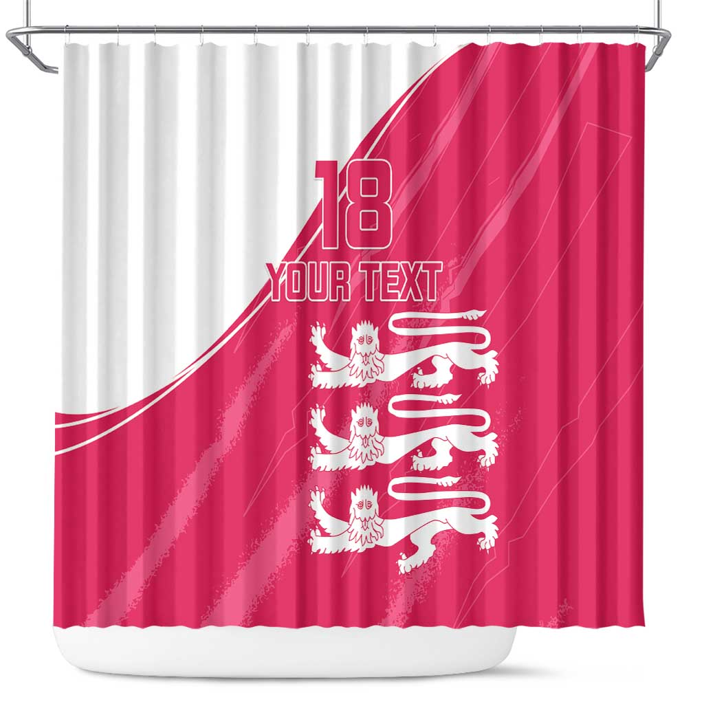 Custom Bailiwick of Jersey Cricket Shower Curtain Jer Lions Champion Pink Version - Wonder Print Shop