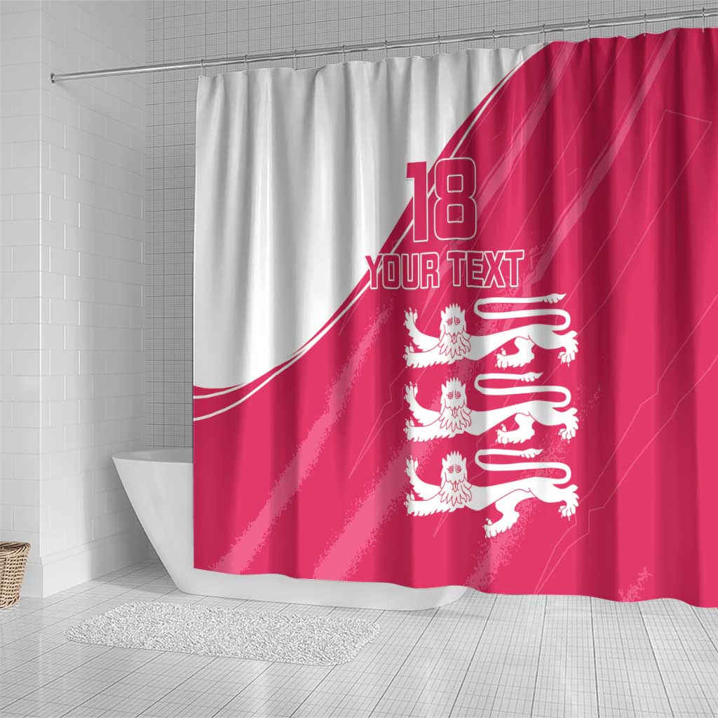 Custom Bailiwick of Jersey Cricket Shower Curtain Jer Lions Champion Pink Version - Wonder Print Shop