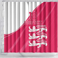 Custom Bailiwick of Jersey Cricket Shower Curtain Jer Lions Champion Pink Version - Wonder Print Shop