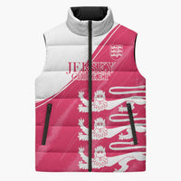 Custom Bailiwick of Jersey Cricket Sleeveless Puffer Jacket Jer Lions Champion Pink Version - Wonder Print Shop