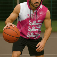 Custom Bailiwick of Jersey Cricket Sleeveless Zip Hoodie Jer Lions Champion Pink Version - Wonder Print Shop