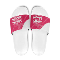 Custom Bailiwick of Jersey Cricket Slide Sandals Jer Lions Champion Pink Version - Wonder Print Shop
