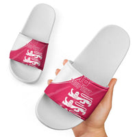 Custom Bailiwick of Jersey Cricket Slide Sandals Jer Lions Champion Pink Version - Wonder Print Shop