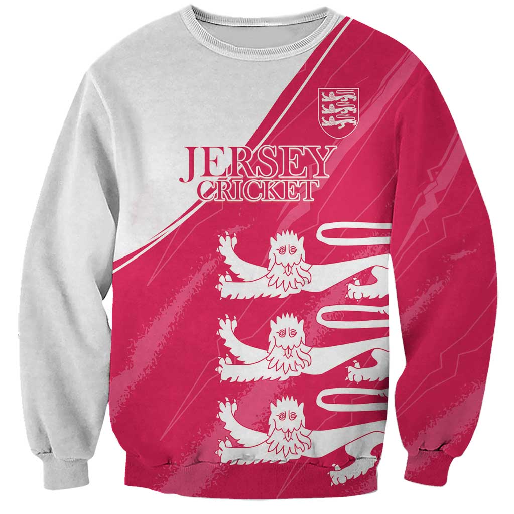Custom Bailiwick of Jersey Cricket Sweatshirt Jer Lions Champion Pink Version - Wonder Print Shop