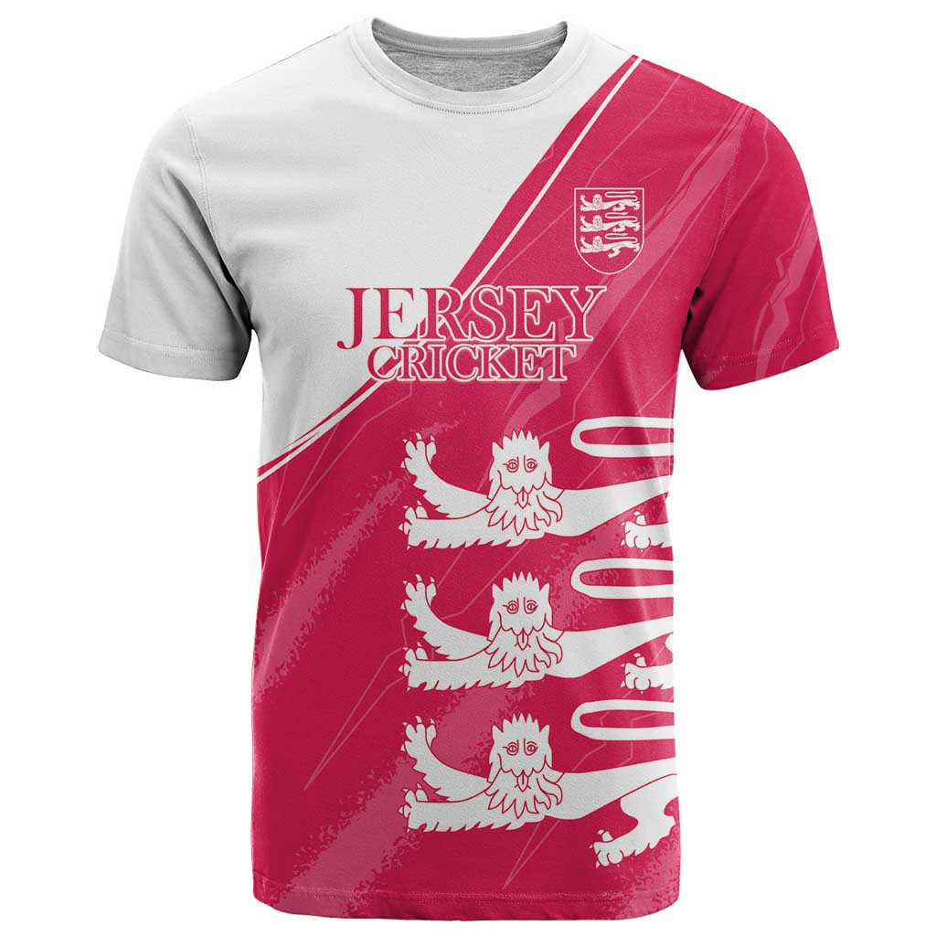 Custom Bailiwick of Jersey Cricket T Shirt Jer Lions Champion Pink Version - Wonder Print Shop