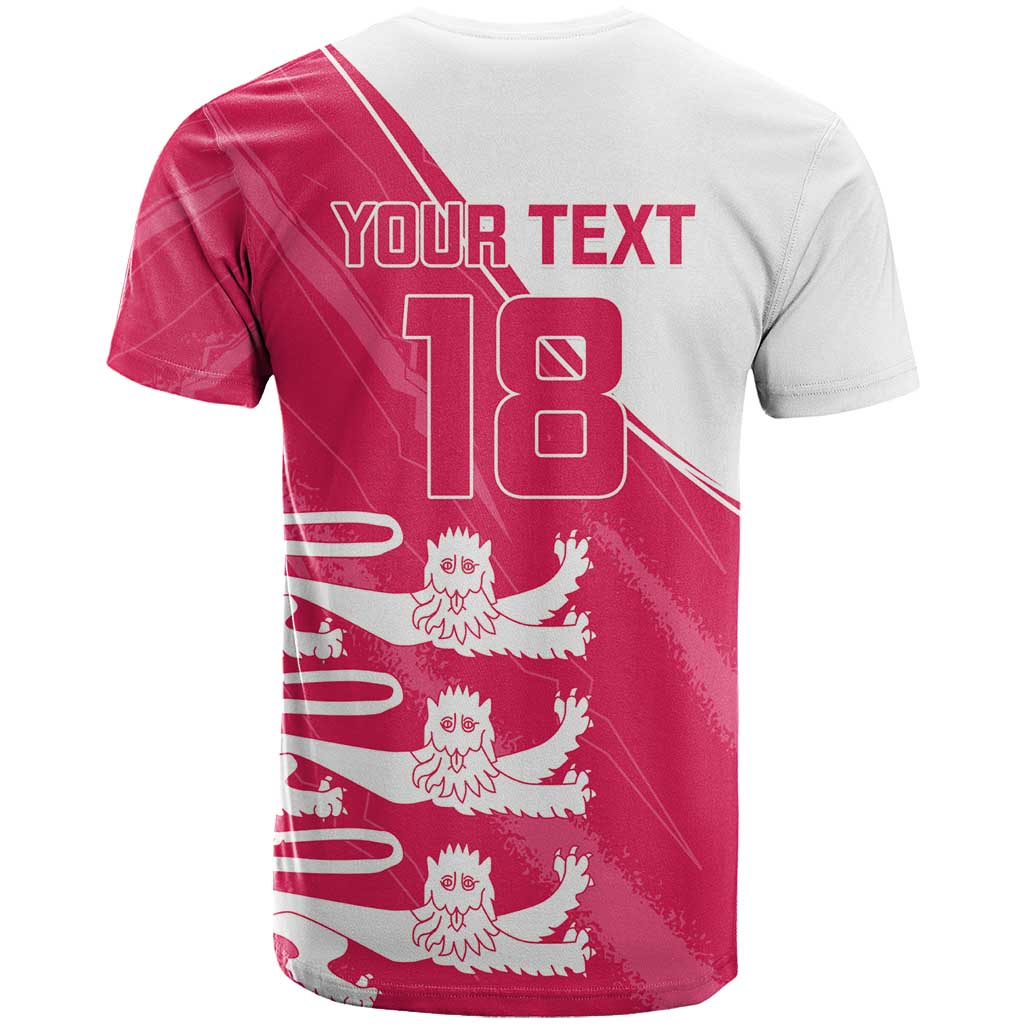 Custom Bailiwick of Jersey Cricket T Shirt Jer Lions Champion Pink Version - Wonder Print Shop