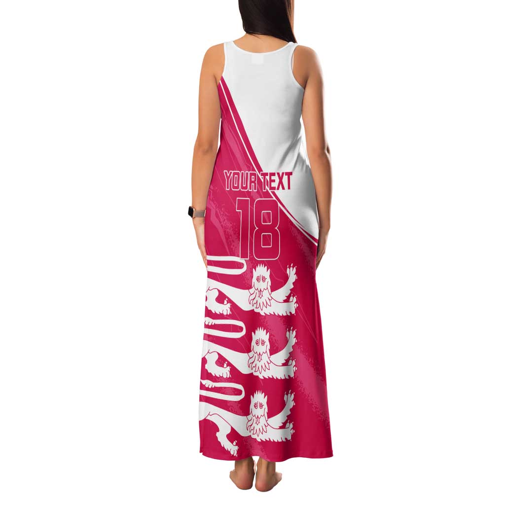 Custom Bailiwick of Jersey Cricket Tank Maxi Dress Jer Lions Champion Pink Version - Wonder Print Shop