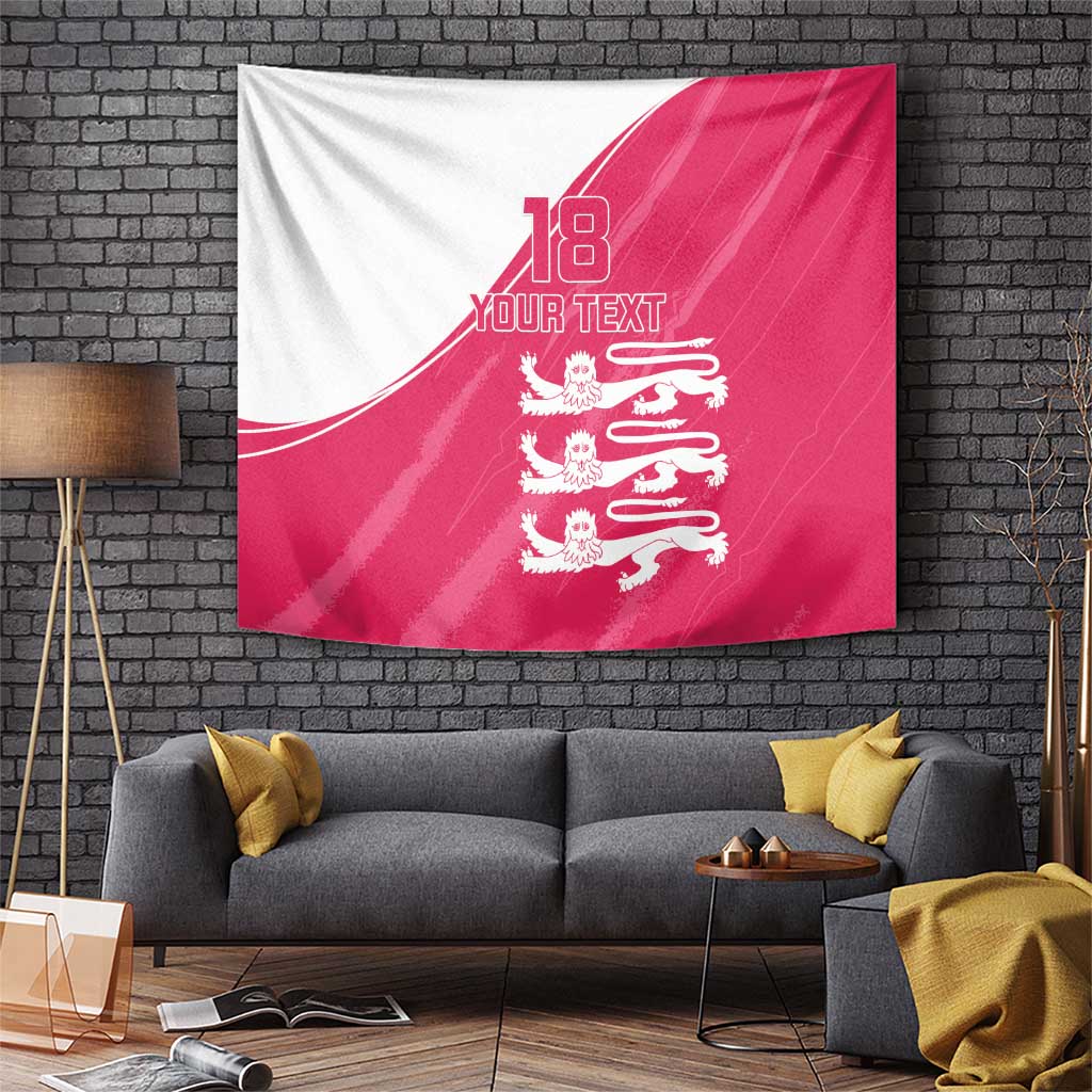 Custom Bailiwick of Jersey Cricket Tapestry Jer Lions Champion Pink Version - Wonder Print Shop