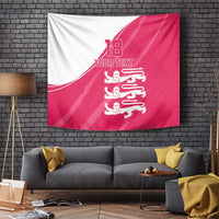 Custom Bailiwick of Jersey Cricket Tapestry Jer Lions Champion Pink Version - Wonder Print Shop