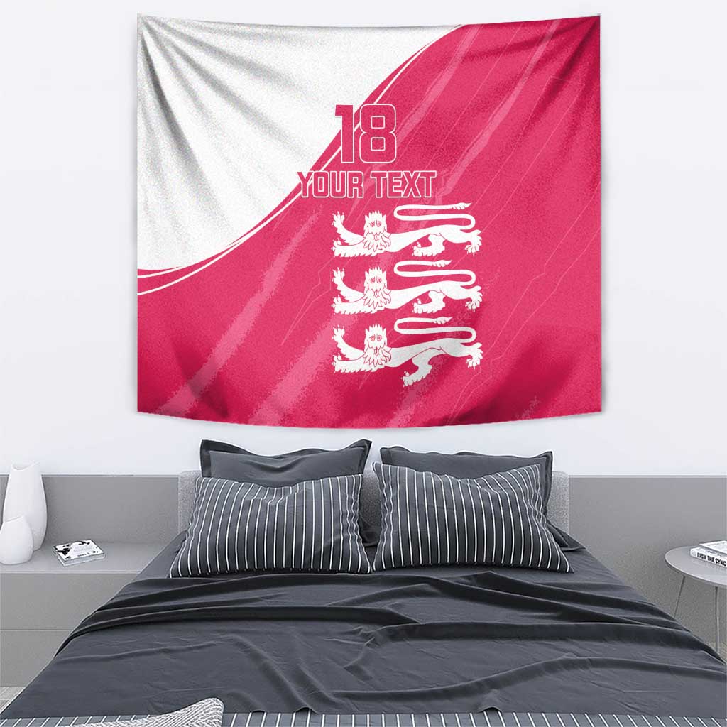 Custom Bailiwick of Jersey Cricket Tapestry Jer Lions Champion Pink Version - Wonder Print Shop